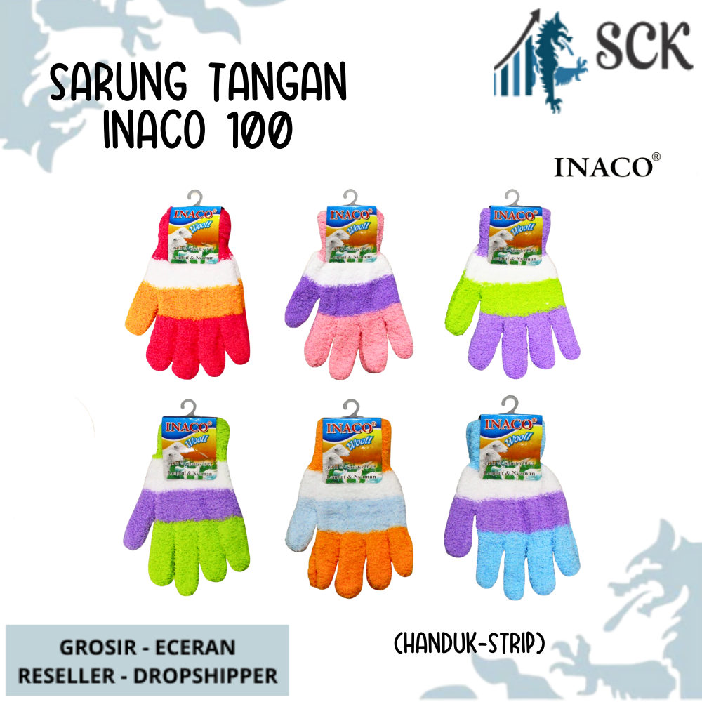 Sarung Tangan INACO 100 Polos SALUR / Sarung Tangan Perempuan Dewasa Wanita / Perlengkapan Otomotif - sckmenwear GROSIR