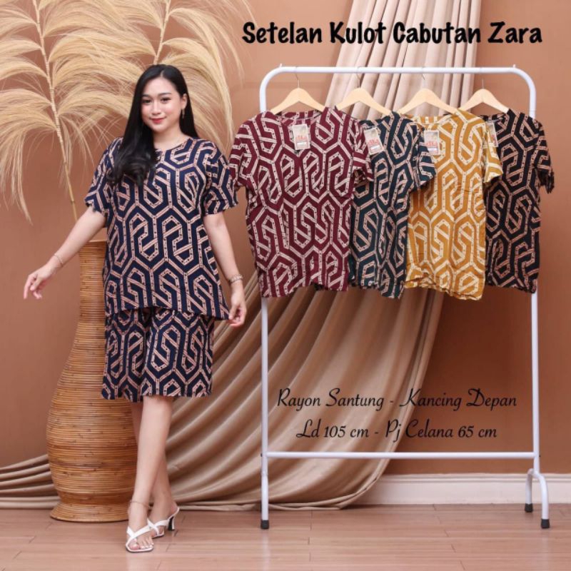 Baju Tidur Wanita Daster Kulot Jumbo atau Setelan Pendek Jumbo Zara