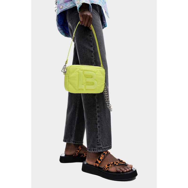 BYL S lime padded nylon crossbody