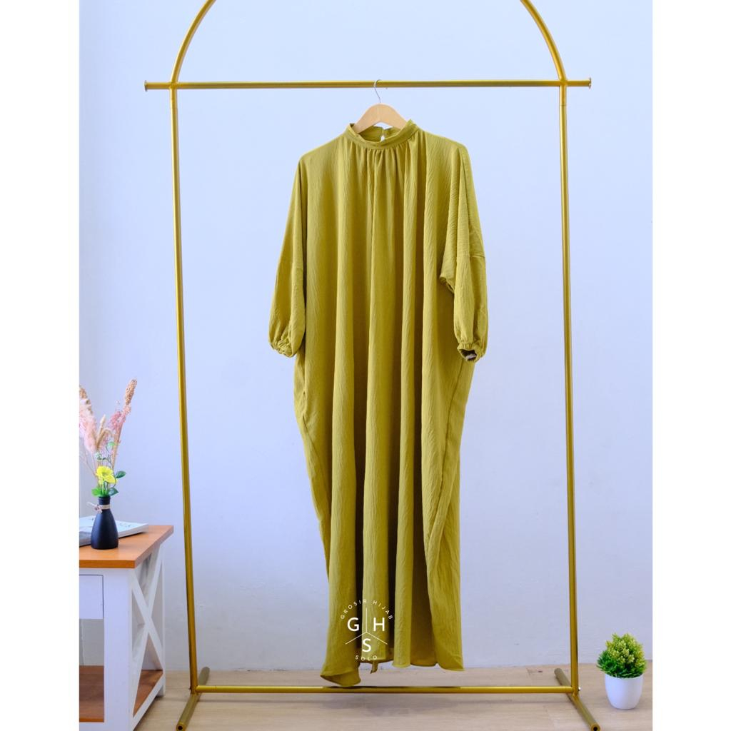 FABIOLA GAMIS KAFTAN OVERSIZE DRESS PANJANG ATASAN WANITA CRINCLE AIRFLOW PREMIUM(KJI)