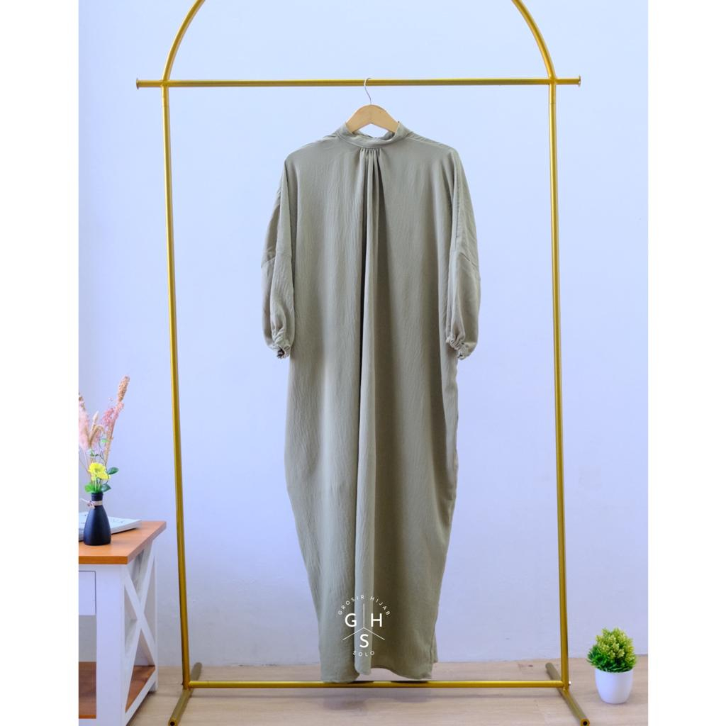 FABIOLA GAMIS KAFTAN OVERSIZE DRESS PANJANG ATASAN WANITA CRINCLE AIRFLOW PREMIUM(KJI)