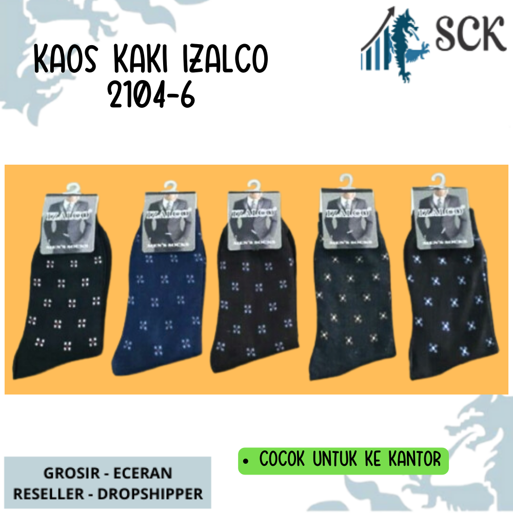 Kaos Kaki Pria IZALCO 2101-6 2104-6 Sebetis / Pakaian Kantor - sckmenwear GROSIR