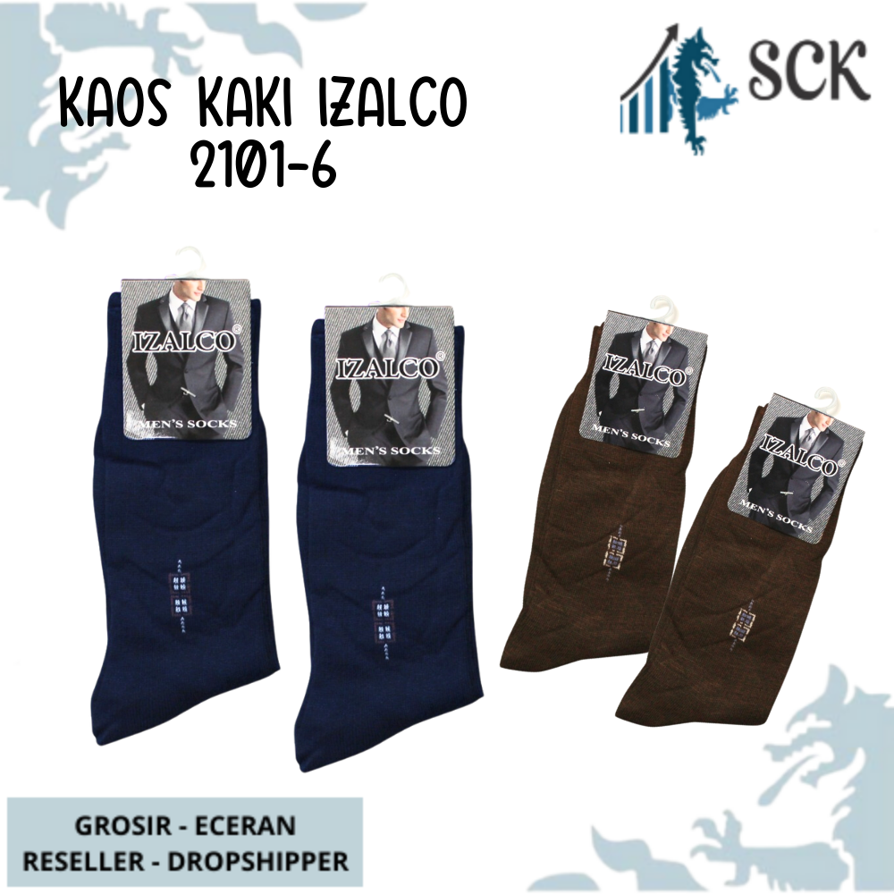 Kaos Kaki Pria IZALCO 2101-6 2104-6 Sebetis / Pakaian Kantor - sckmenwear GROSIR