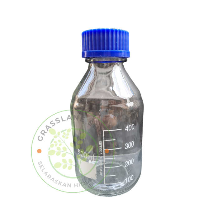 Botol Lab 500 ml Laboratorium Laboratory Bottle Sampel Reagen Bening Clear 500ml RRC