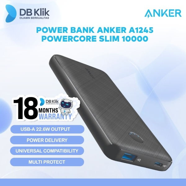 Power Bank Anker A1245 PowerCore Slim 10000 PD - PowerCore Slim A1245