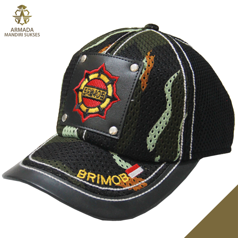 Topi Jaring Brimob Roda Loreng Kalek - Topi Brimob Loreng