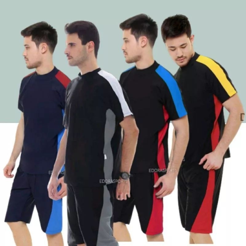 Setelan Pakaian Baju Renang Pria Laki laki Cowok Dewasa atas bawah lengan pendek Jumbo DV DW AB Edor