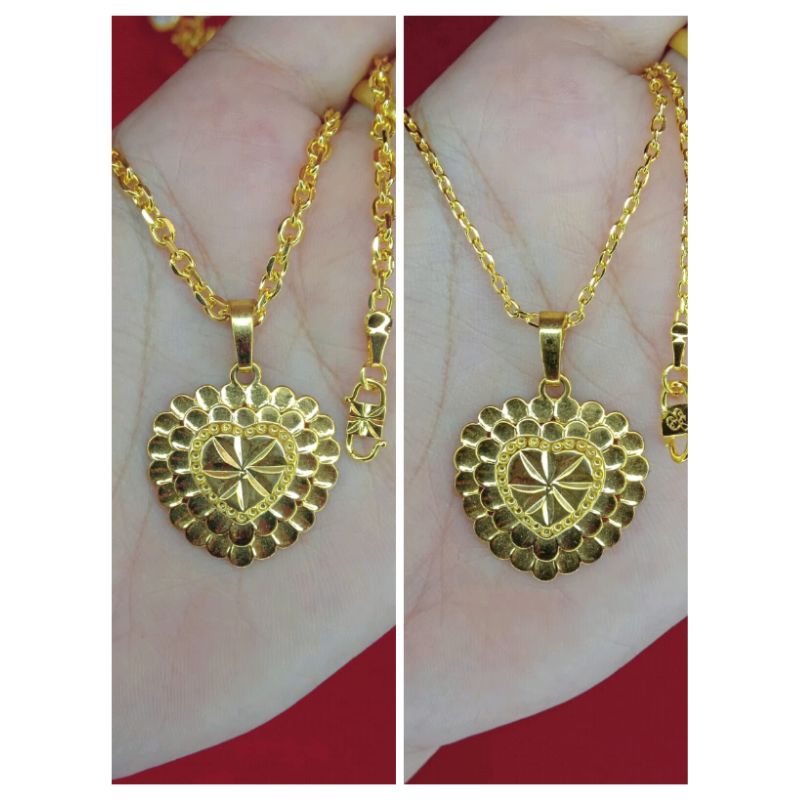 kalung Medan kecil love jumbo 60cm lapis emas 24k