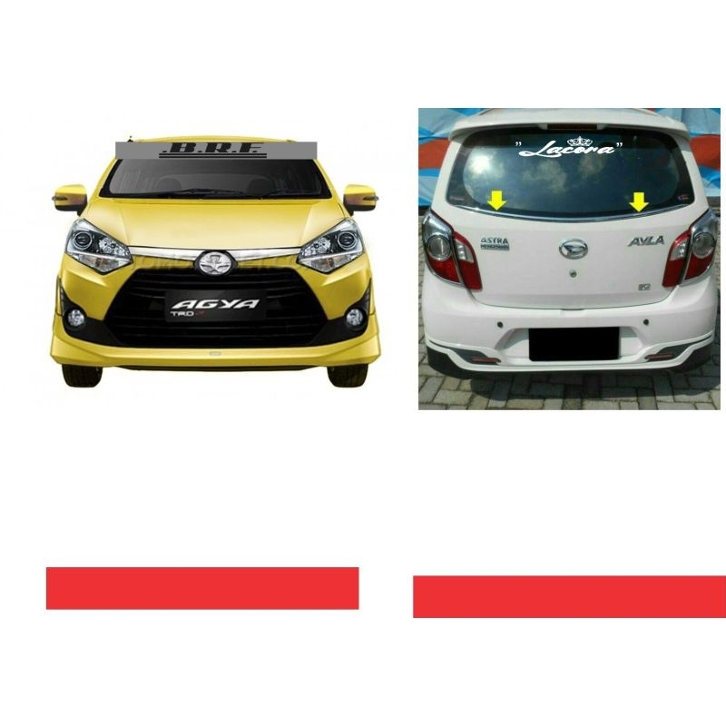 sepaket cutting sticker kaca depan dan belakang custom suka suka mobil agya