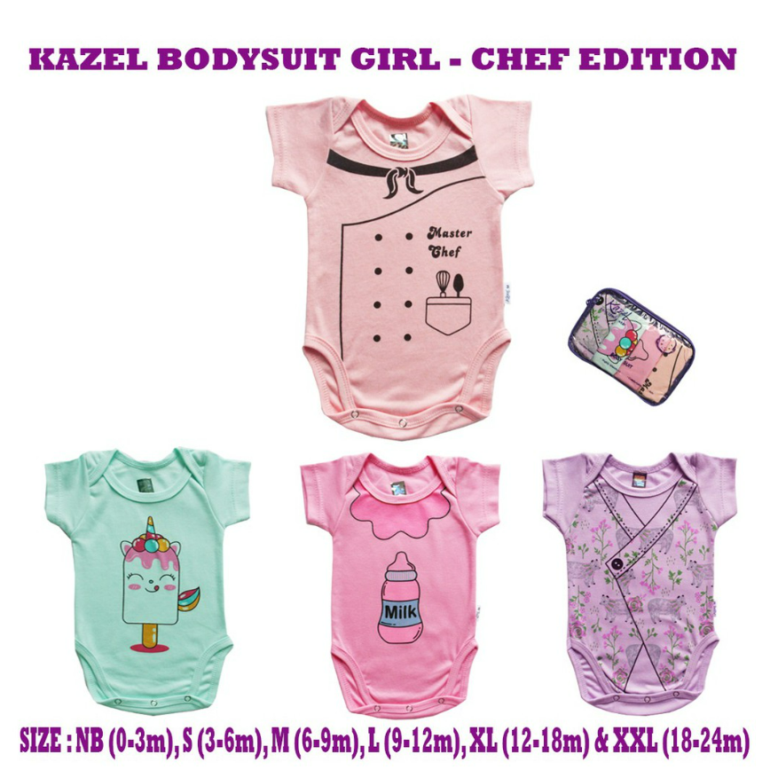 SALE 4pcs Kazel Bodysuit / Jumper Pirate / Fireman / Ballet / Chef 4in1 Jumper Bayi Modern Boy Girl CBKS