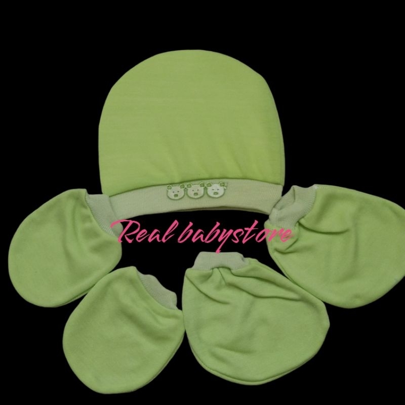 SET Topi Sarung Tangan Kaki Bayi Newborn Termurah