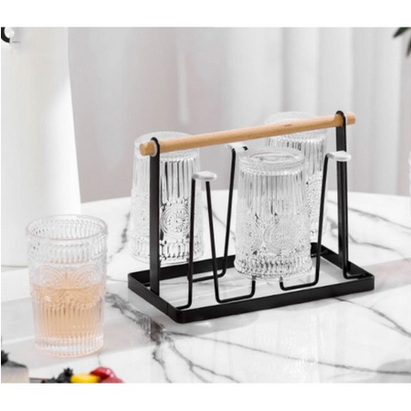 UG Rak Gelas Minimalis Tempat Cangkir Rak Dapur Organizer Cup Holder 6 Slot