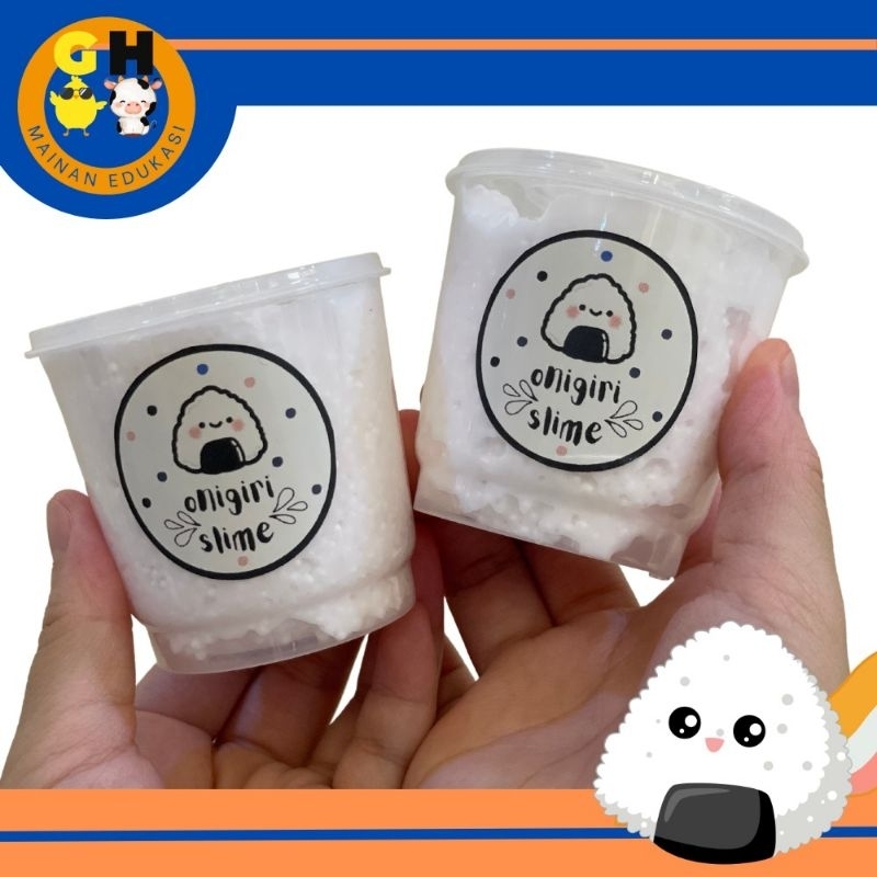 Onigiri Slime Nasi Mainan Slime BONUS Slime Activator Jiggly byGHEduPlay