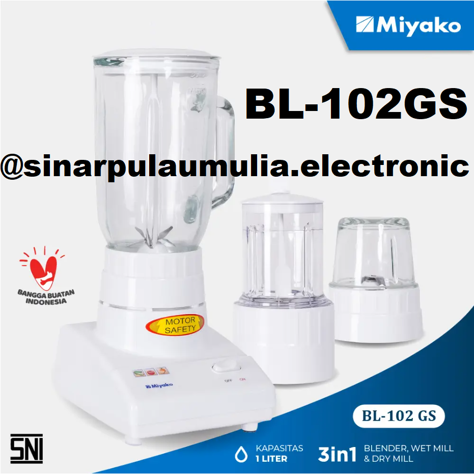 Miyako Blender Kaca 1 Liter - BL-102 GS / BL 102 GS / BL102 GS / 102GS / BL102GS