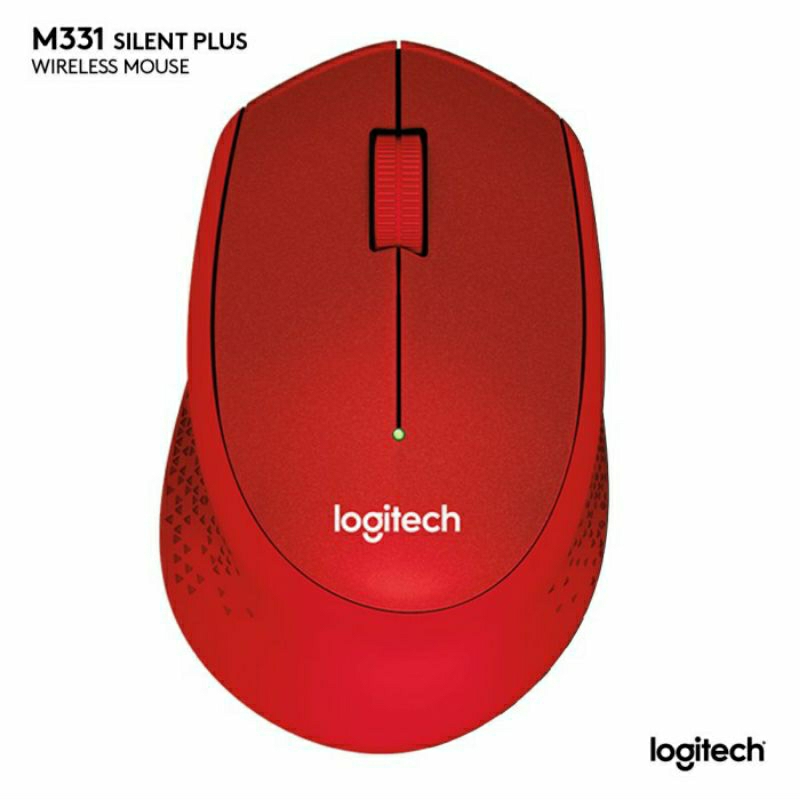 RED MOUSE WIRELESS SILENT CLICK LOGITECH M331 100% Original MERAH GARANSI RESMI