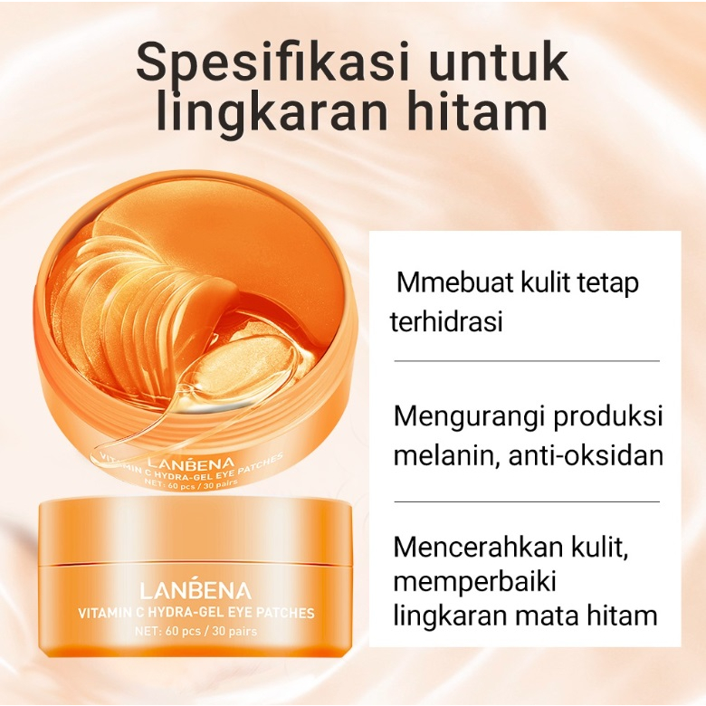 LANBENA Whitening Vitamin C Eye Mask Masker Mata Melembabkan Kosmetik Murah Whitening Anti Aging Wrinkles