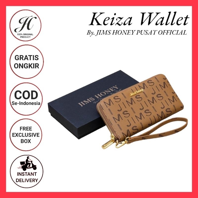 Jimshoney Keiza Wallet Original Jims Honey Termurah - Dompet Lipat Panjang Free Box - Dompet Kartu