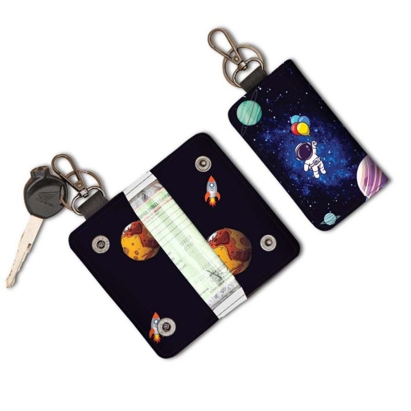 DOMPET KUNCI KENDARAAN KEY WALET MOTIF ASTRONOT GANTUNGAN KUNCI MOBIL MOTOR DOMPET KARTU DOMPET STNK