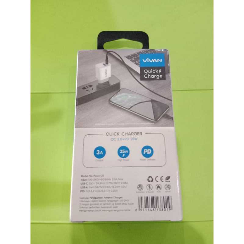 Charger Vivan QC 3.0+PD 25W