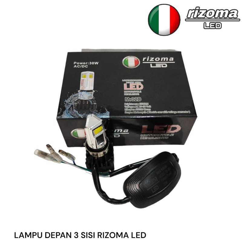 Lampu Depan LED Ac/Dc Merk Original Rizoma Ready 6 sisi