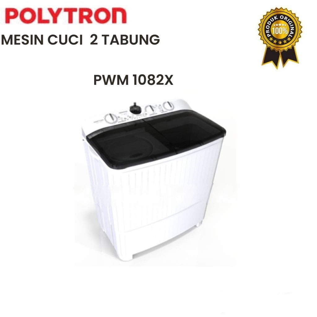 Mesin Cuci Polytron 2 Tabung Primadona Samba Series Hijab 10 Kg PWM 1082X