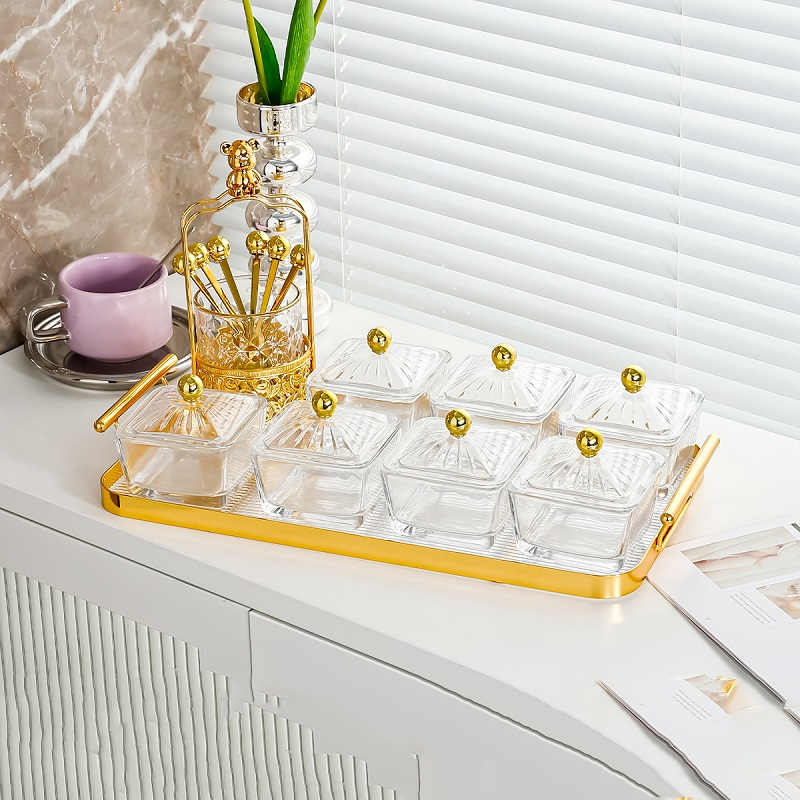 Mi.more Tray Gold Light Luxury Decoration / Tray Emas / Nampan Luxury / Dekorasi Tray/Snack Fruit Tray