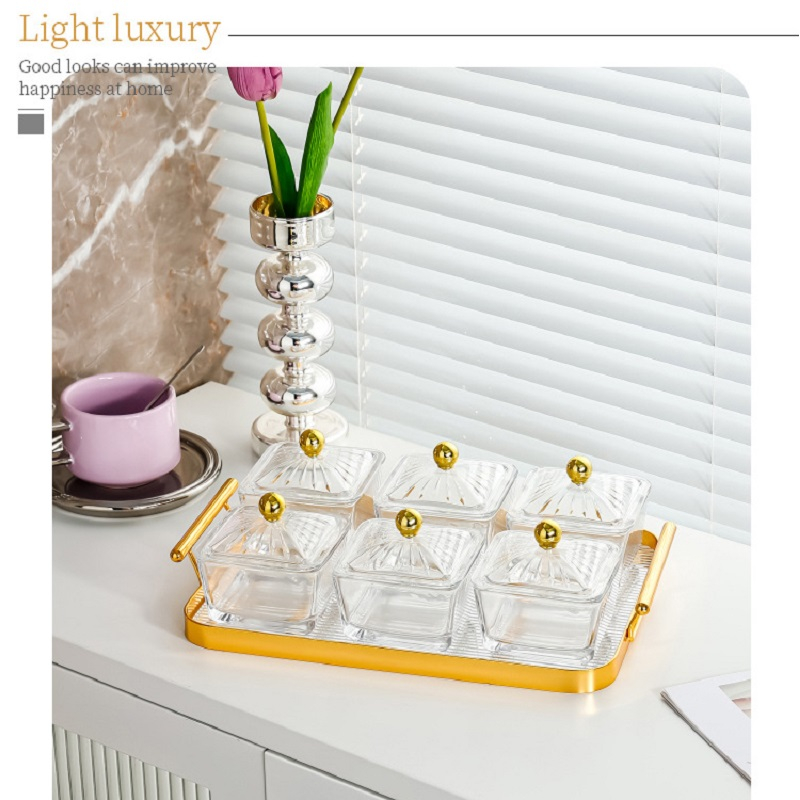 Mi.more Tray Gold Light Luxury Decoration / Tray Emas / Nampan Luxury / Dekorasi Tray/Snack Fruit Tray