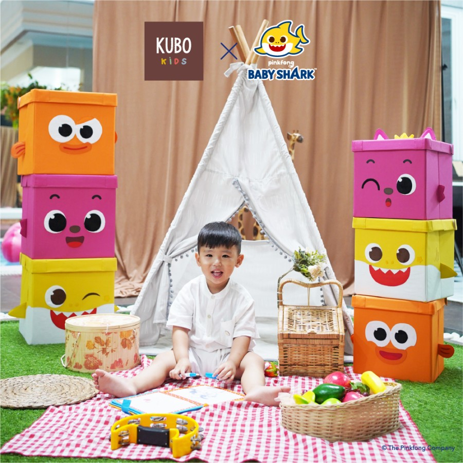 KUBO KIDS BABY SHARK 27 X 27 X 27 CM Kotak Penyimpanan