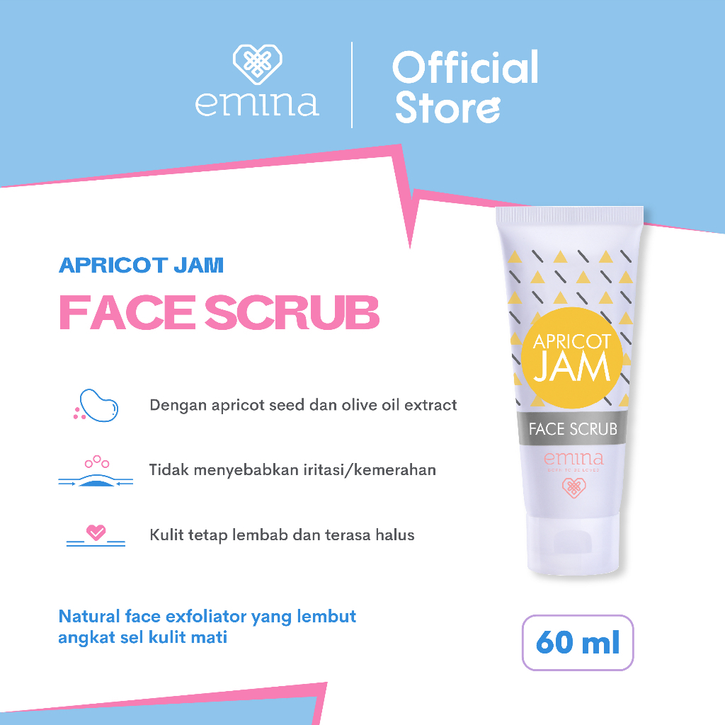 ✨ AKU MURAH ✨ Emina Apricot Jam Face Scrub 60 mL - Scrub Eksfoliasi Wajah