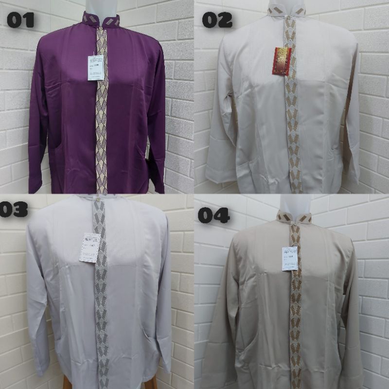 Baju Koko Muslim Pria Misfalah Exlusive Bahan satin Lengan Panjang Kode 0169