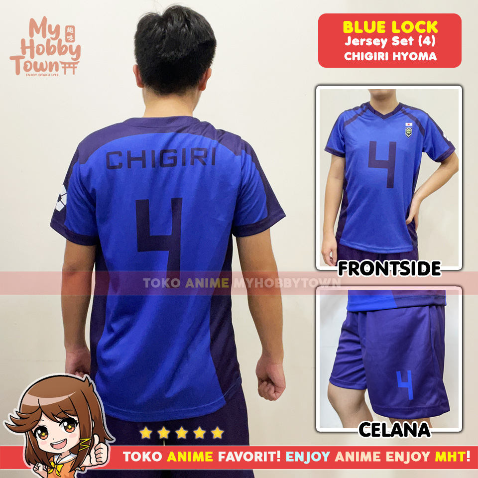 Kostum Jersey Blue Lock No. 4 Hyoma Chigiri Anime Cosplay