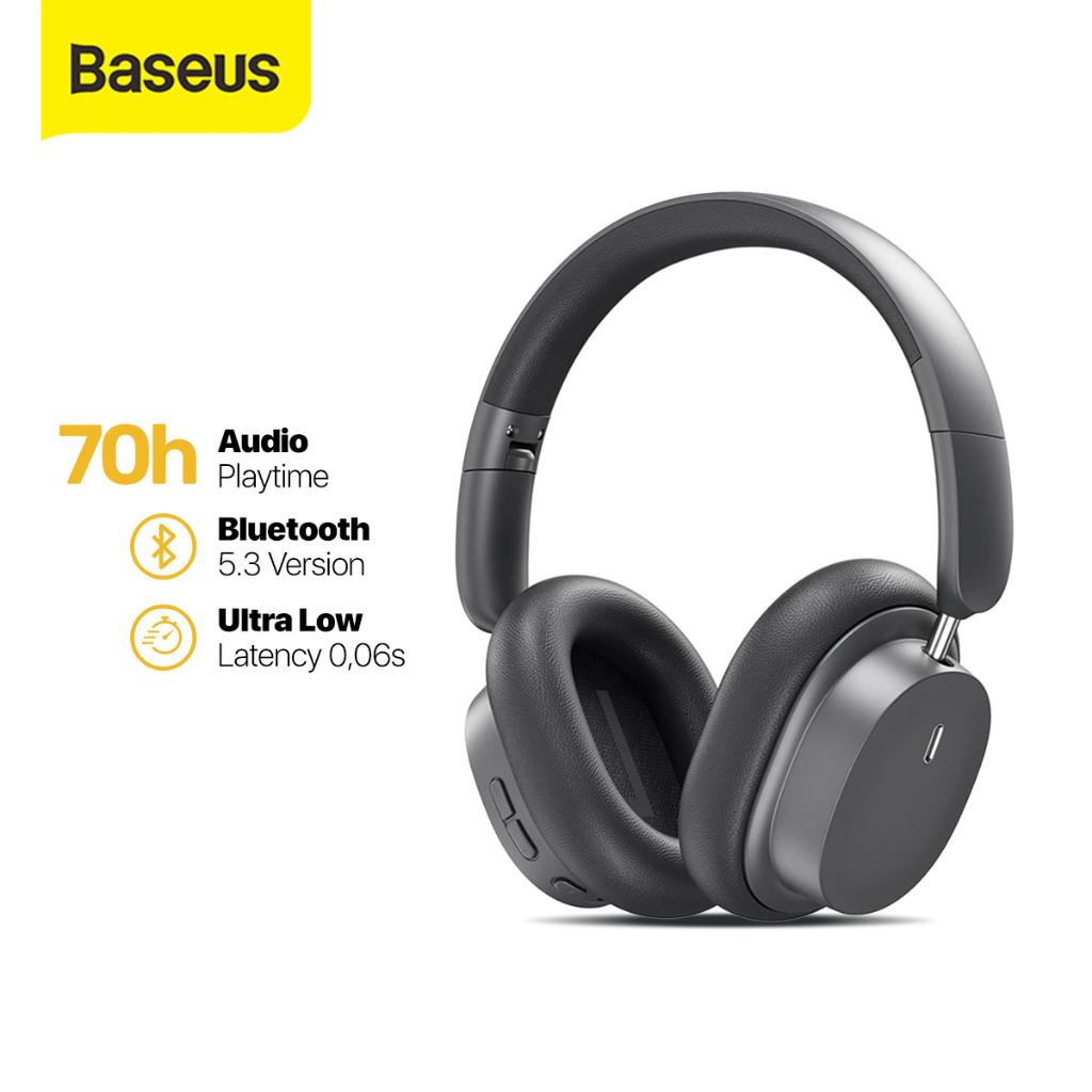 Baseus Bowie D05 Foldable Wireless  Bluetooth 5.3 Wired Headset headphone wired with mic-ENC