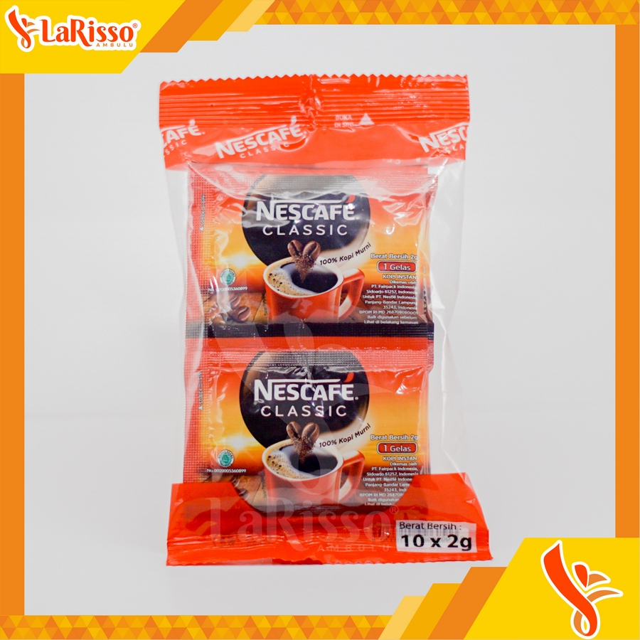 

KOPI NESCAFE CLASSIC 100% MURNI 10X2GR SACHET