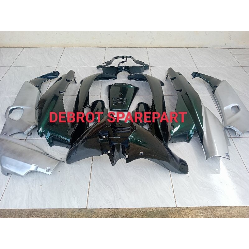 Full body halus Honda Supra fit lama warna hijau botol silver