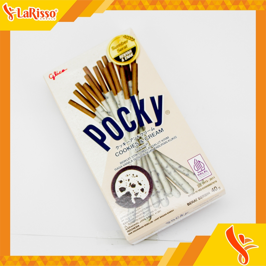 

GLICO POCKY BISKUIT STICK RASA COOKIES & CREAM 40GR