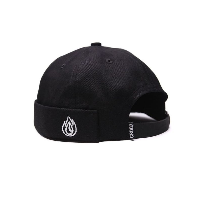 CROOZ OG LOGO DOCKER CAP- LEATHER STRAPBACK MIKI HAT- peci- kopiah