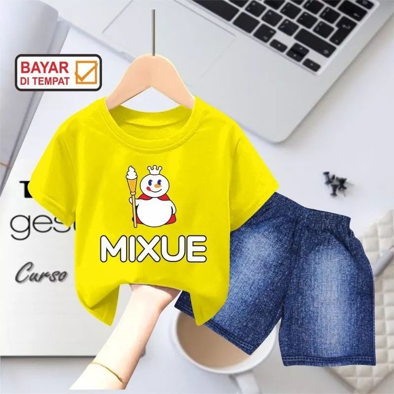 KHILIN STORE Baju Kaos Anak Mixue Usia 2-10th Atasan Kids Perempuan Laki-laki