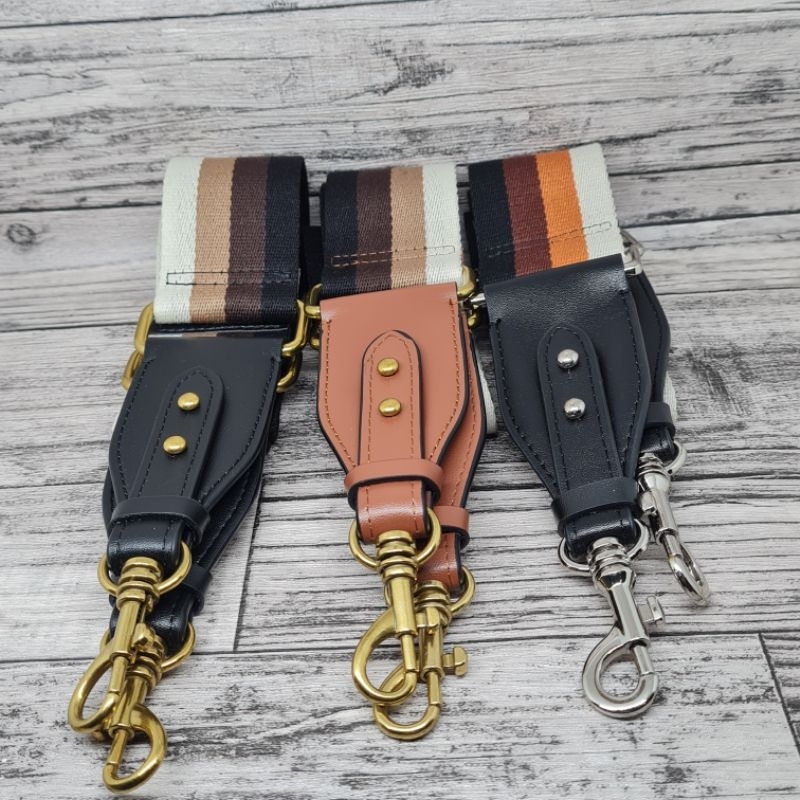 Paul canvas bag strap with genuine leather / tali tas