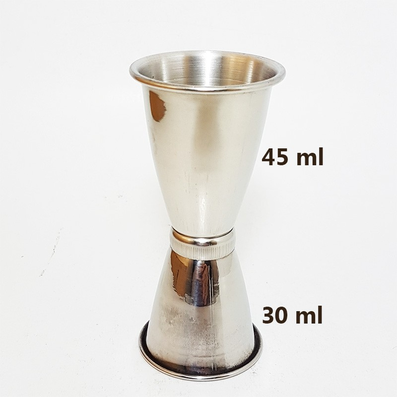 Stainless Steel Jigger Measurement Cup 30/ 45 ml cc Gelas Ukur Kecil - 30 / 45 ML