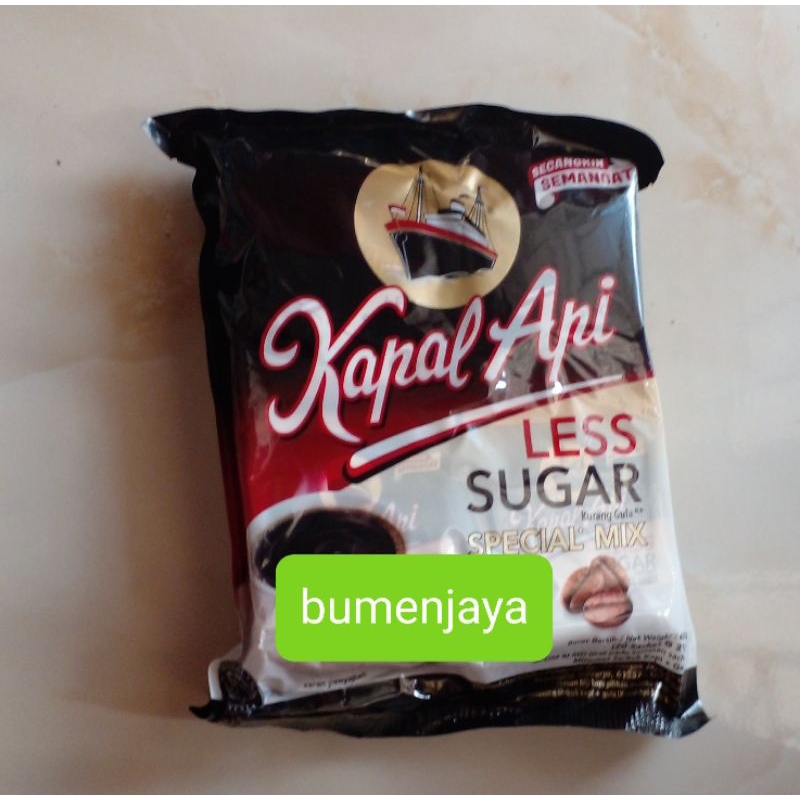 

Kopi kapal api mix less sugar isi 20 sachet