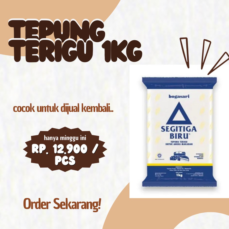 

Bogasari Segitiga Biru Tepung Terigu Pouch 1kg Termurah