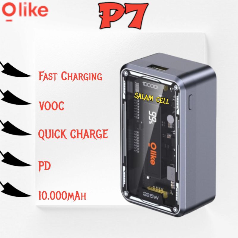 Powerbank OLIKE P7 10.000mAh Fast Charging PD VOOC Quick Charge Power bank Olike p7 Garansi Resmi