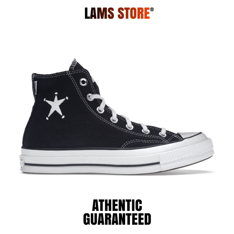 converse x stussy 70s black white
