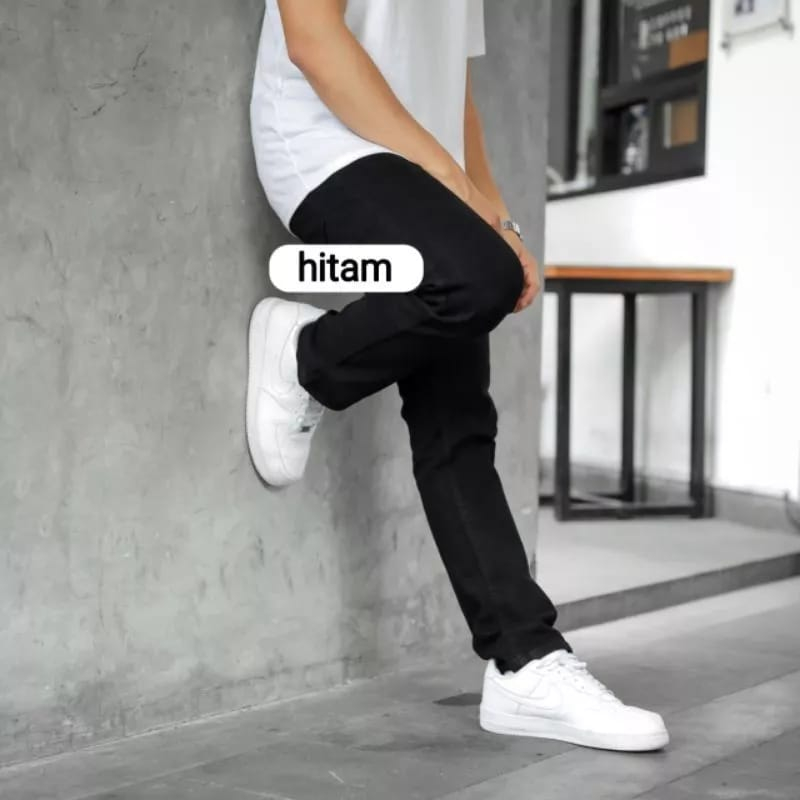 Celana Jeans Pensil Skinny Bahan Melar Slim Fit Pria Premium Lepis Size 27-38