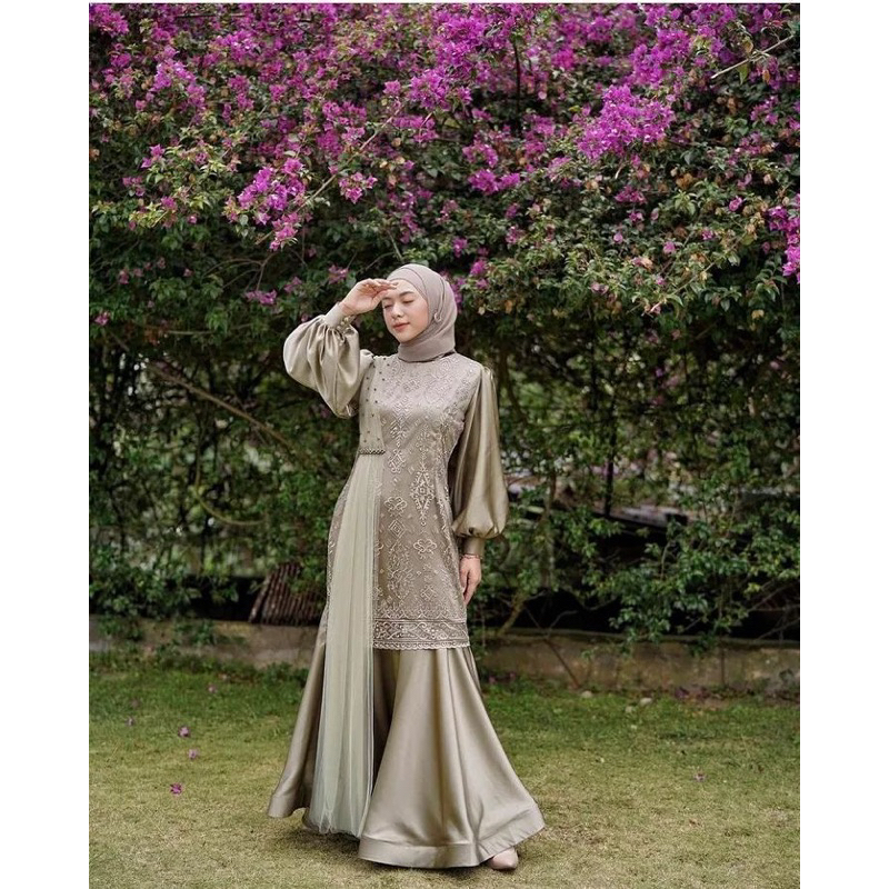 [euodia] Dress Wisuda kelulusan kebaya Bridersmai dress gaun kondangan pernikahan set pesta nikah ba