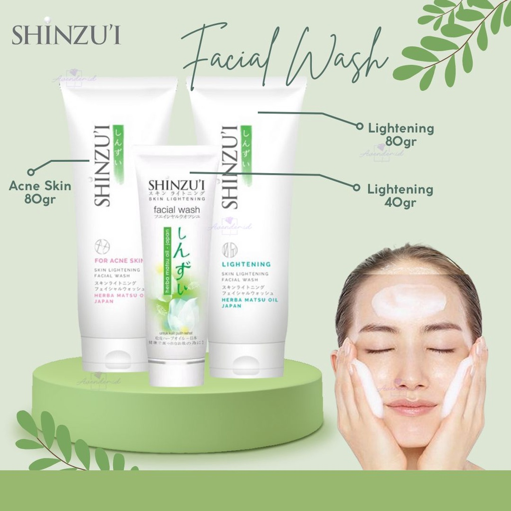 Shinzui lightening facial wash 40ml /80ml acne 80ml