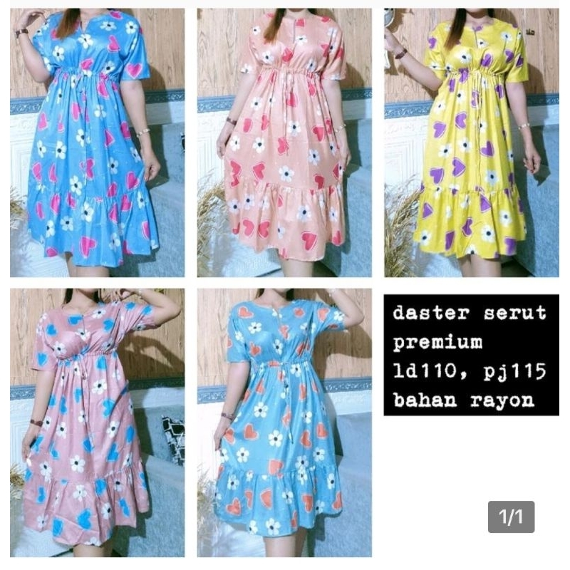 DRESS RAYON PREMIUM DASTER SERUT DEPAN