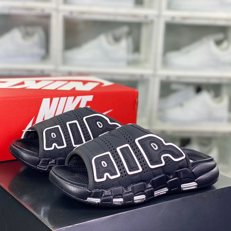 SANDAL NKE AIR MORE UPTEMPO SLIDE BLACK PREMIUM ORIGINAL