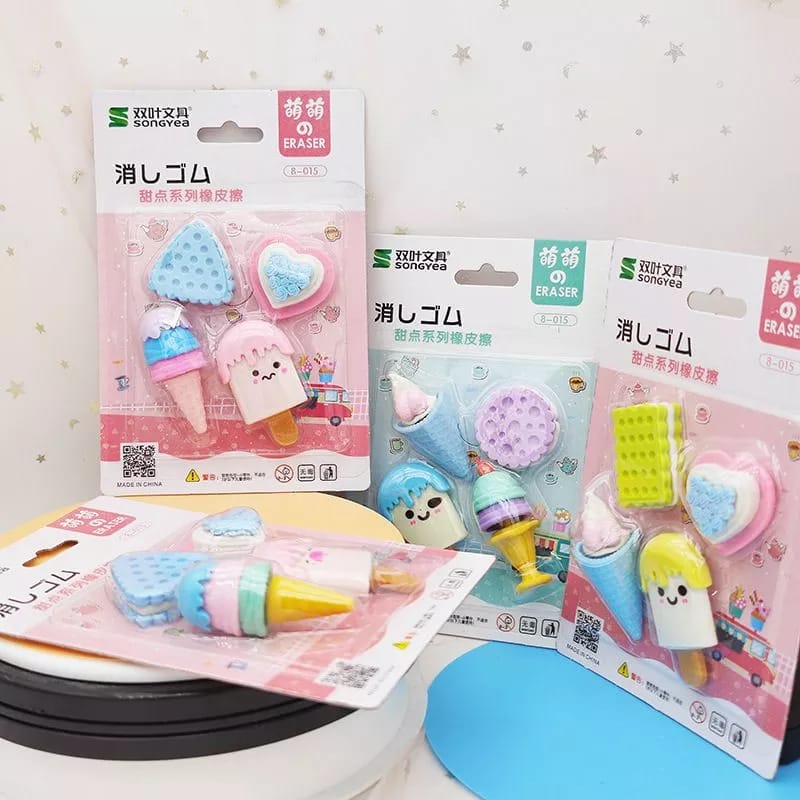 HM34 Penghapus Set Cute Penghapus Pensil Karakter ERASER Karakter Lucu