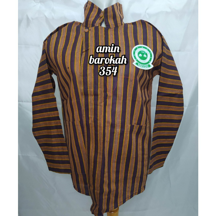 COD...!!! Baju Surjan Tenun Lurik - Warna Coklat Lurik Maroon - Ukuran Dewasa #Adat #Jawa #Tradisional